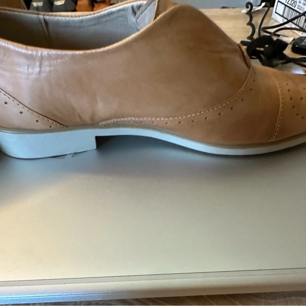 Anthropologie Chelsea Crew Brown Leather slip on oxfords - Picture 9 of 10